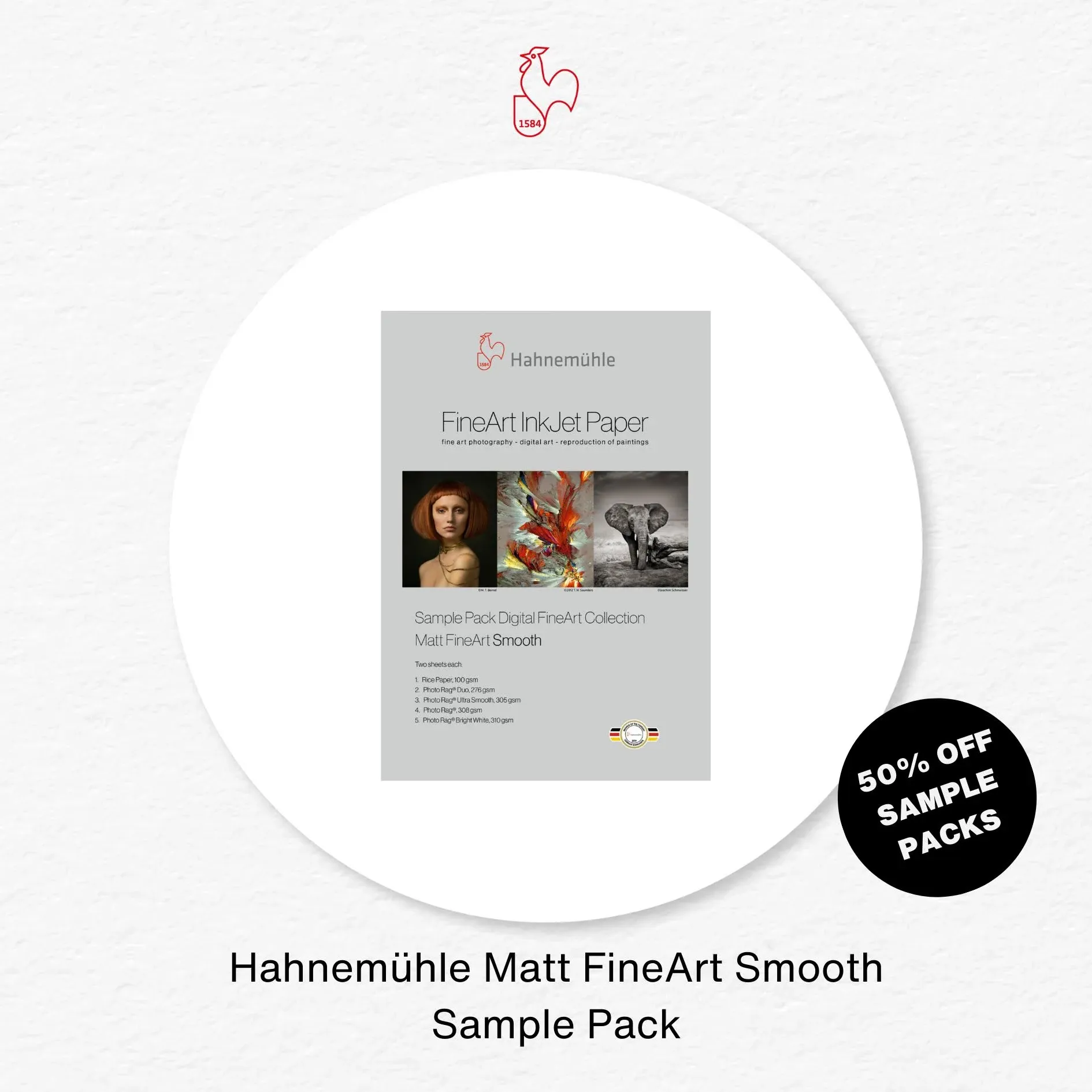 Hahnemuhle Digital Sample Pack 12 Sheets Matt FineArt Smooth / A3+