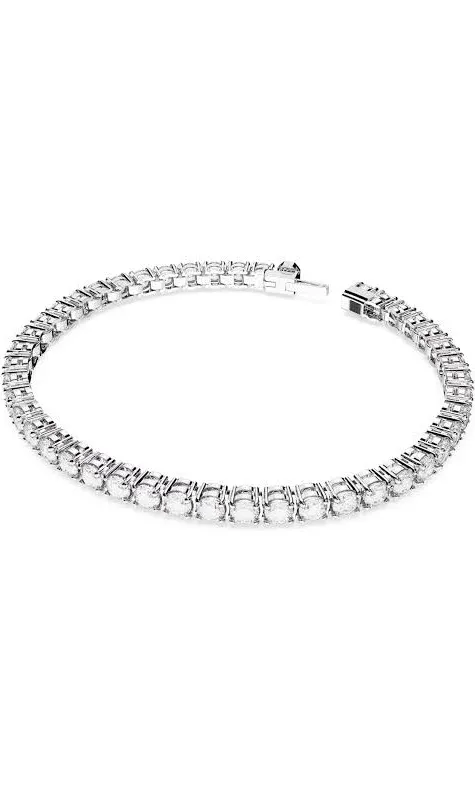 Swarovski Matrix Pink Rhodium Plated Tennis Bracelet