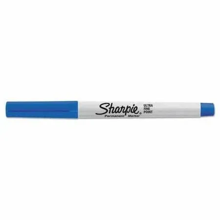 Sharpie 37003 Blue Ultra-Fine Point Permanent Marker - 12/Pack