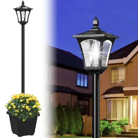 64 inch Outdoor Solar Lamp Post Light Planter