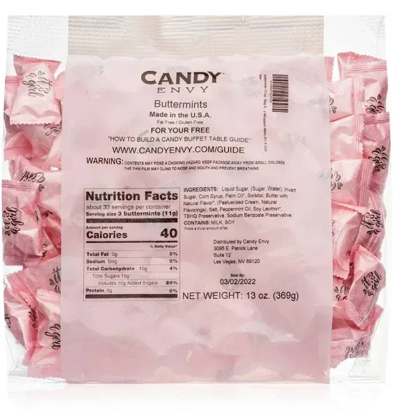 Candy Envy - It's A Girl Buttermints - 13 oz. Bag - Approximately 100 Individually Wrapped Mints - Baby Shower Party Favor Candy