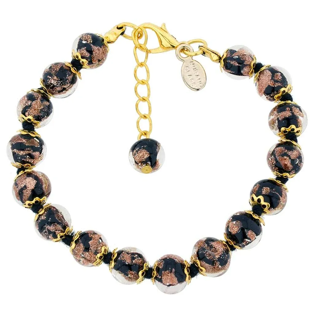 Murano Glass Sommerso Bracelet - Black