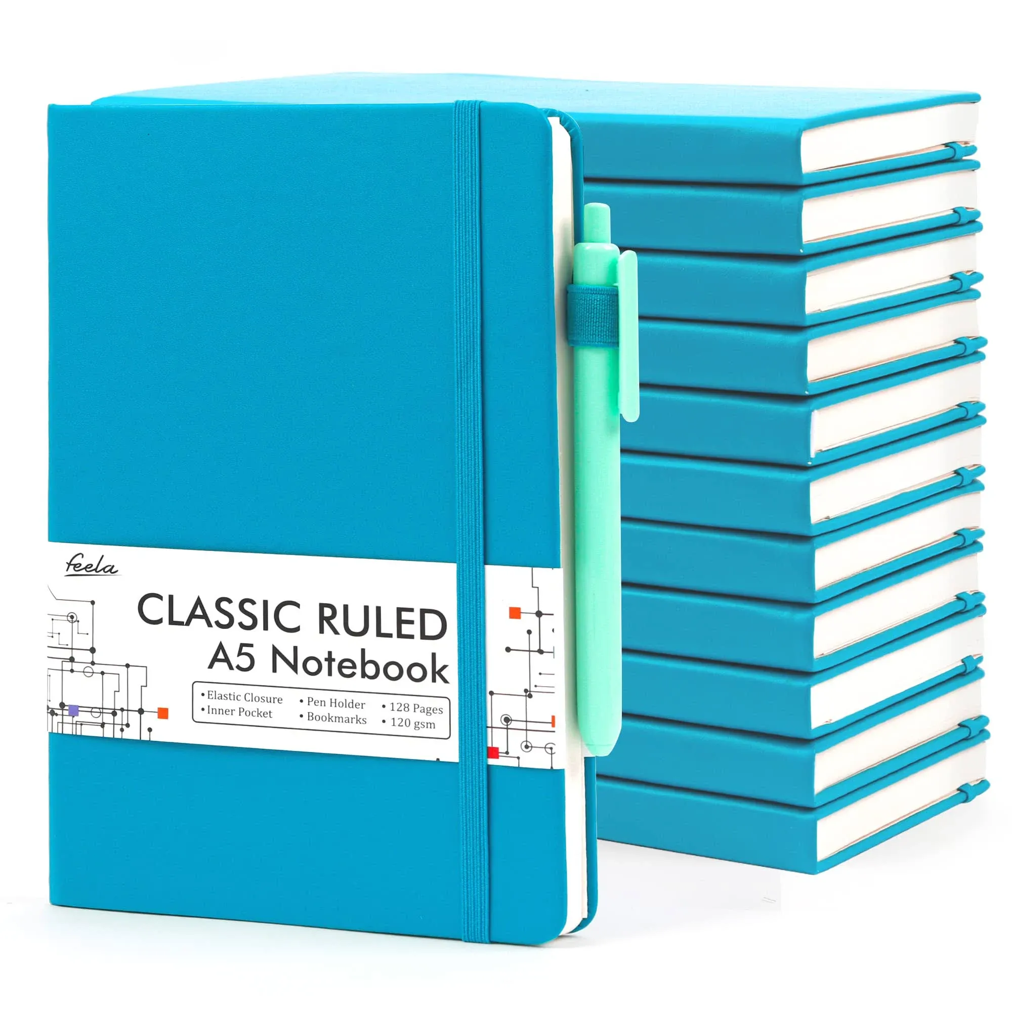 12 Pack Notebooks Journals Bulk, Hardcover Notebook Classic Ruled Journal Set...