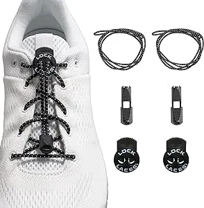 Lock Laces - Elastic No Tie Shoelaces 1 Size Fits All for Kids Adults Tieless Shoe Laces Tennis Shoes Sneakers