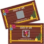 Tiki Luau - Scratch Off Game - Tropical Hawaiian Summer Baby Shower Birthday & Bachelorette Party Game Cards - Scratch Off Game - 22 Count