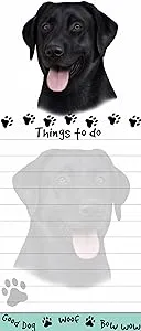 "Black Labrador Magnetic List Pads" Uniquely Shaped Sticky Notepad Measures 8.5 by 3.5 Inches