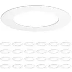 Amico 24 Pack Goof Rings for 6 inch Recessed Lights White Can Light Goof Trim Ri