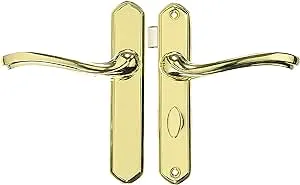 Wright Products VCA112PB Castellan Surface Lever Mount Latch with Deadbolt for Screen and Storm Doors, Polished Brass