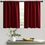 Short Curtains Privacy Half Curtains for Bedroom (W 42 x L 36 Inches 2-Piece Set) - 42*36 in - Burgundy Red