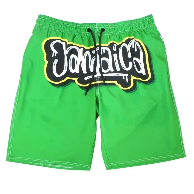 Mens Swim Trunks Quick Dry Swim Beach Shorts Mesh Lining Swimwear Bathing Suits with Pockets Jamaican