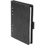 Oxford 6-Ring Professional Notebook, 7 x 9 Inch, Refillable Notebook, Ivory Paper, 100 Sheets, Black Faux Leather Cover (90004)