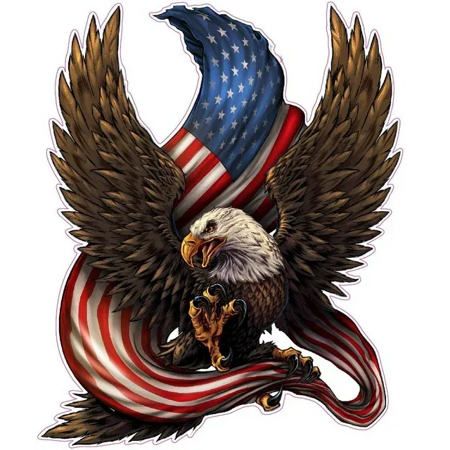 American Bald Eagle American Flag Wall Decor Decal X Large is 24.0" in Size