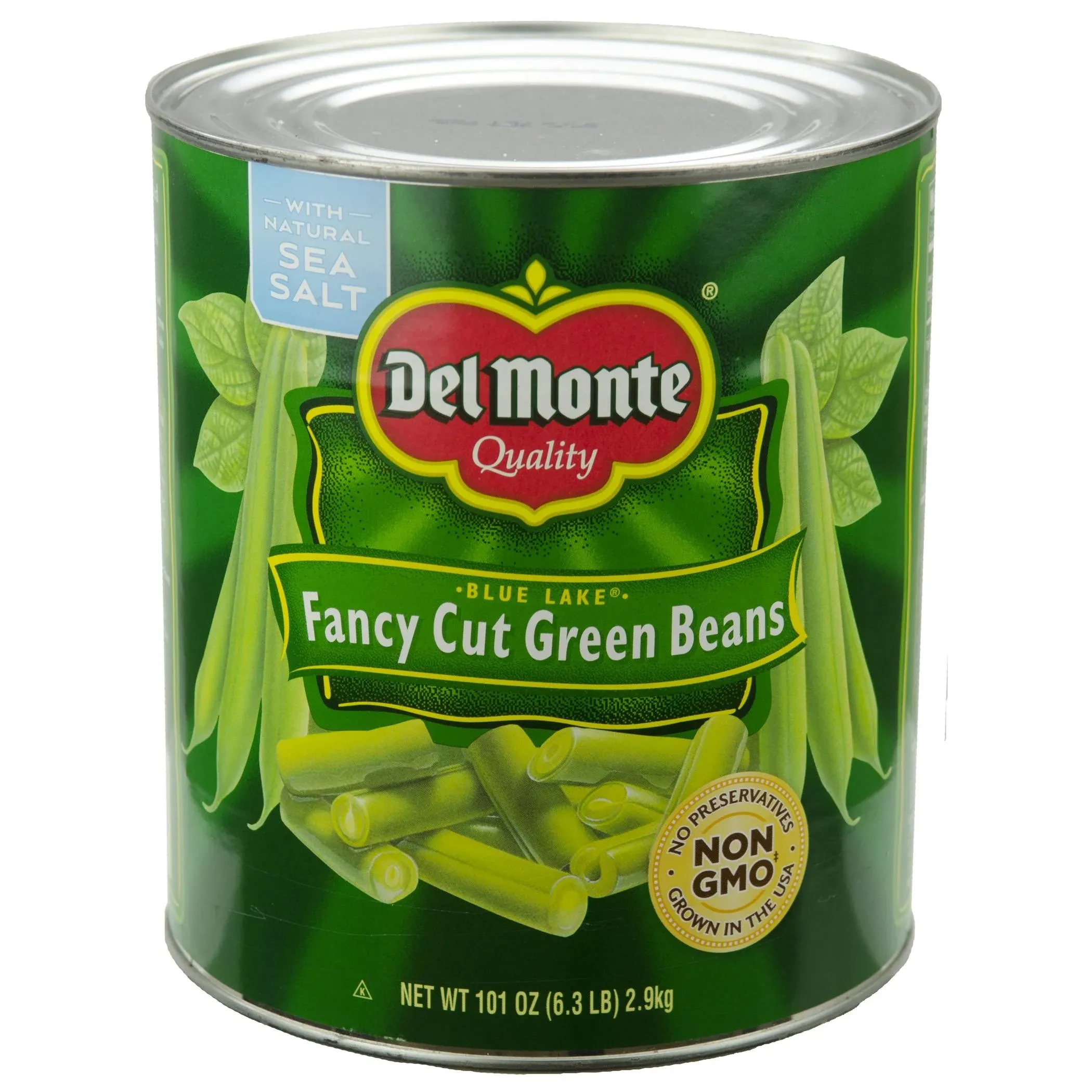 DEL MONTE BLUE LAKE Fancy Cut Green Beans, Canned Vegetables, 6 Pack, 101 oz Can