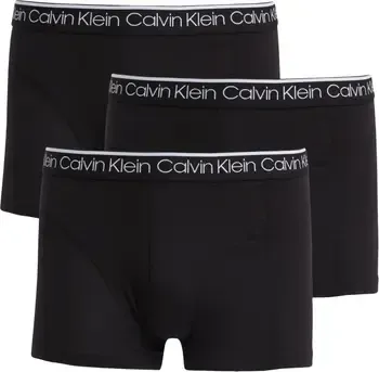 Calvin Klein 3 Pack Low Rise Trunks - Cotton Stretch - M - Black - Men