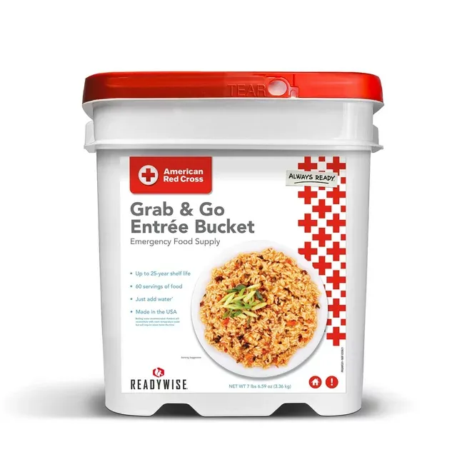 ReadyWise Grab & Go Entrée Emergency Food Supply Bucket  118.59 Oz