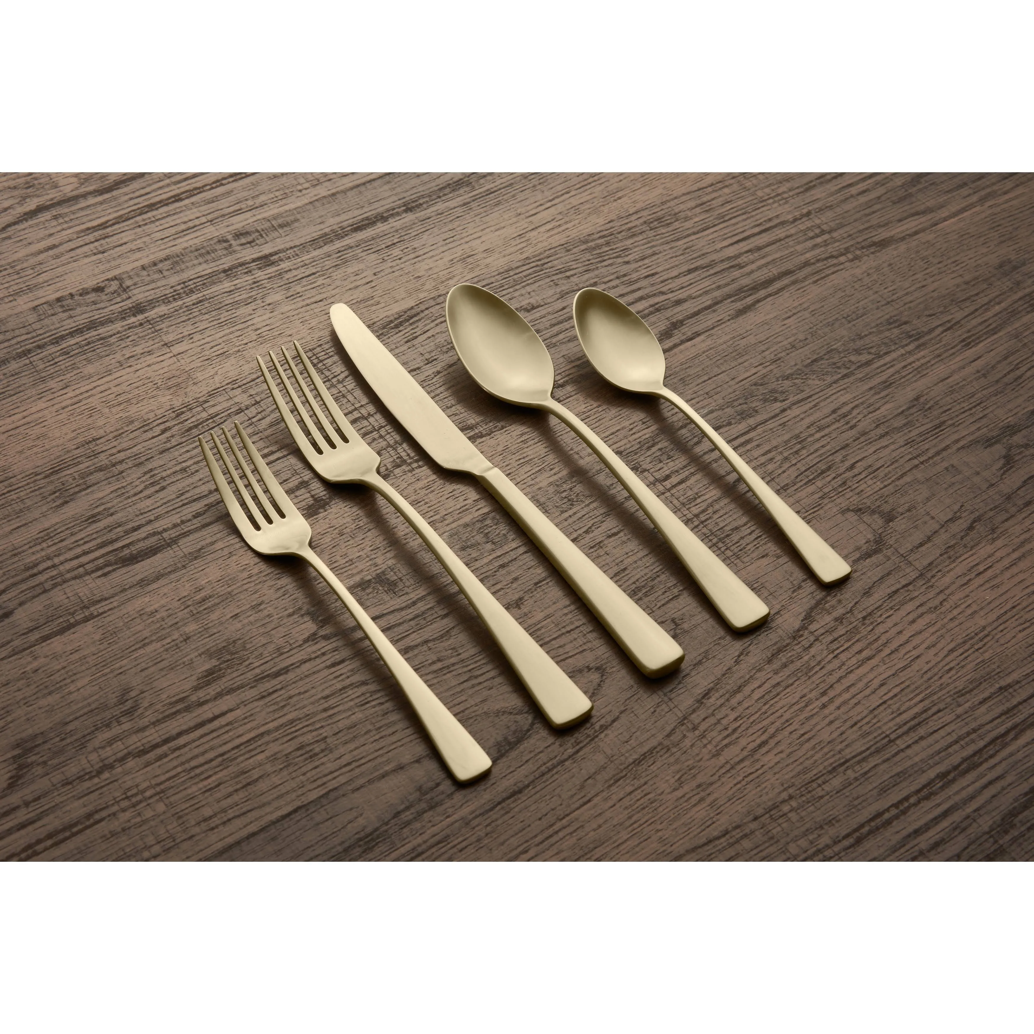 Cambridge Cerys Champagne Satin 20-Piece Flatware Set