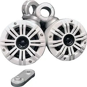 KICKER White Mini Wake Tower Marine Enclosures 4" KM Speakers. (4 ohm)