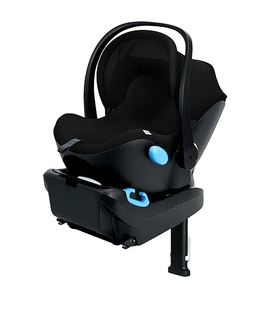 Clek Liing Infant Car Seat with Adjustable Load Leg, Compact, Lightweight Design, 7 Recline Positions, Easy-to-Use Rigid Latch, and Flame Retardant-Free (Railroad Ziip)