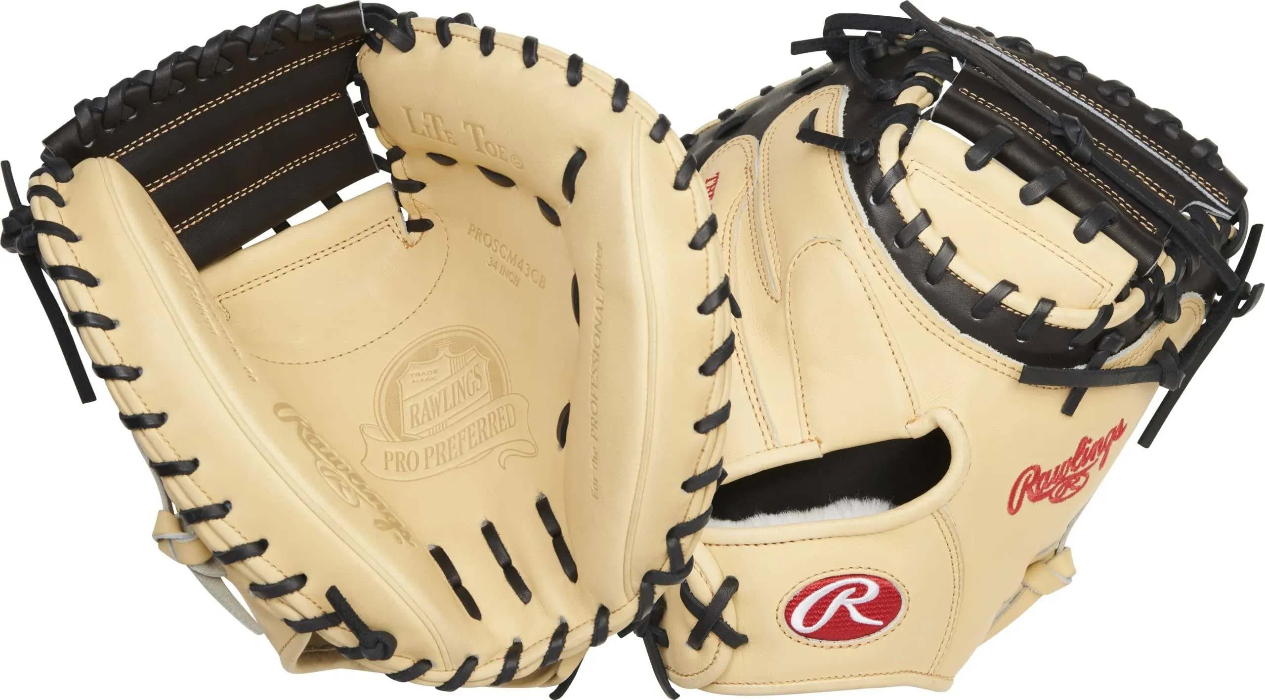 New Rawlings Pro Preferred Series 34&#034; Catcher&#039;s Mitt RHT Camel/Black