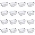 Sterilite 16608008 Small Stacking Basket with Titanium Accents, White (16 Pack)