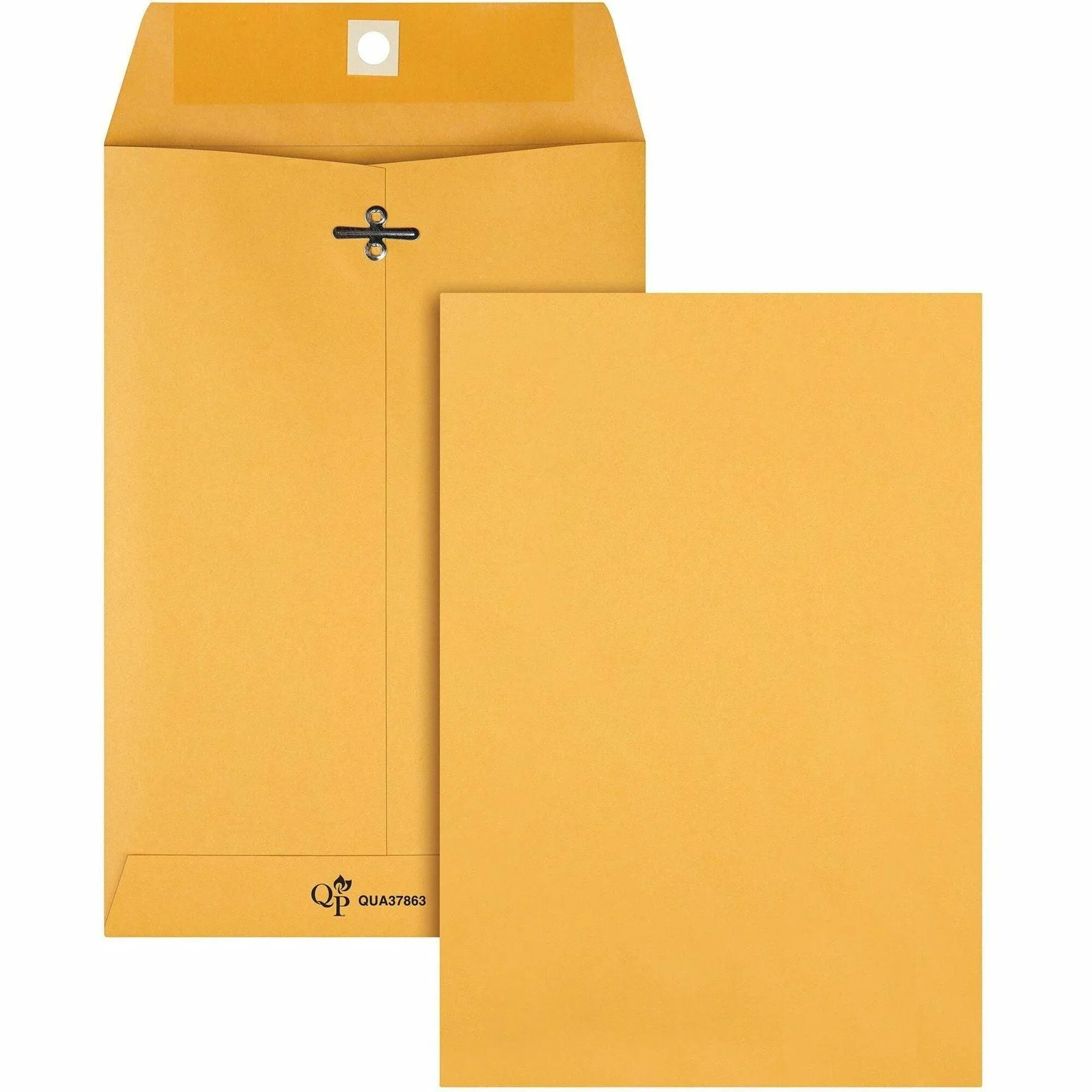 Quality Park Clasp Envelope 6 1/2 x 9 1/2 28lb Brown Kraft 100/Box 37863