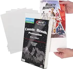 BCW Current Premade Resealable Comic Bags and Boards | Comic Book Sleeves and Backer Boards for Current/Modern Comic Books| Boards Come Pre-Loaded in Comic Bags for Protection (50, Resealable)