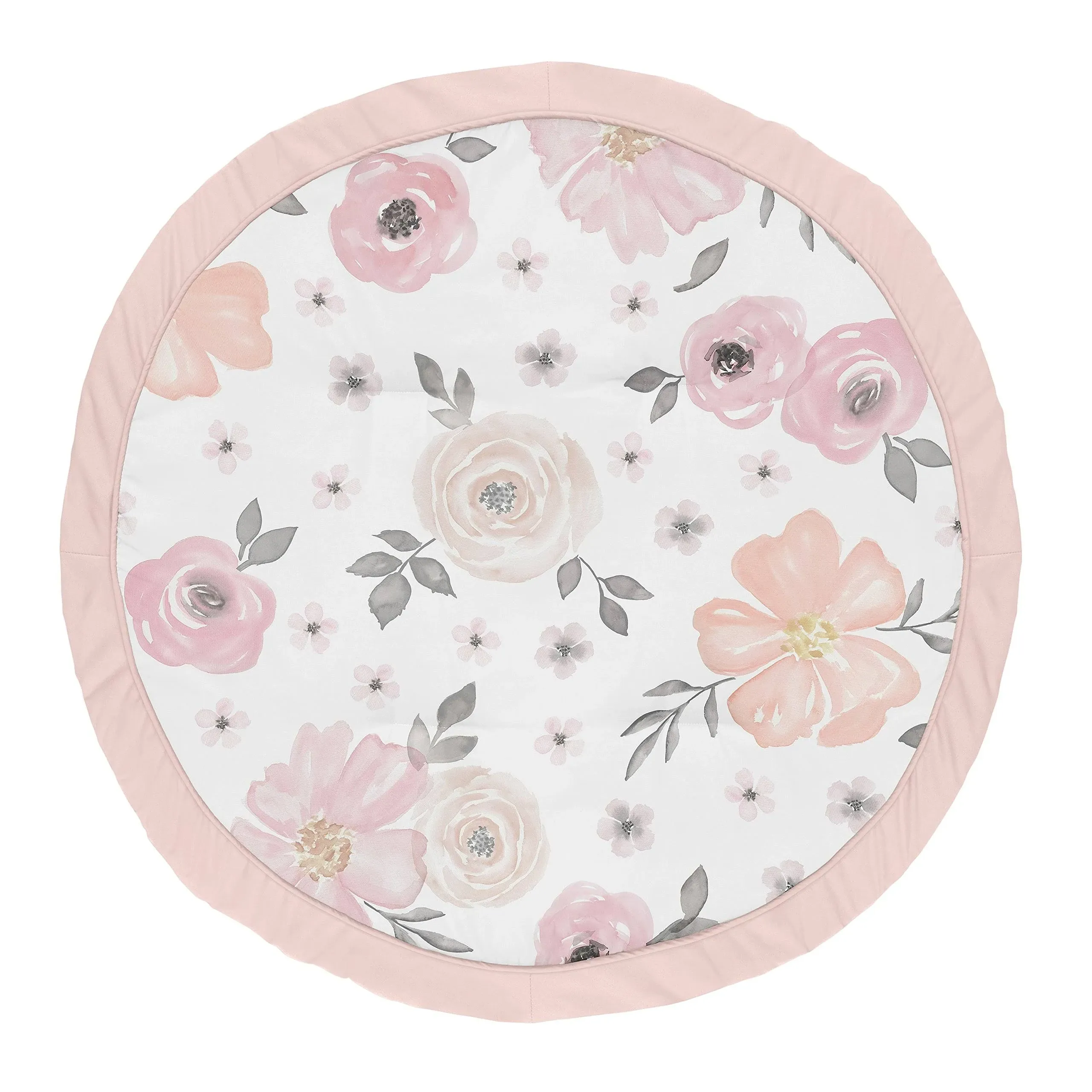 Sweet Jojo Designs Blush Pink, Grey and White Shabby Chic Watercolor Floral ...