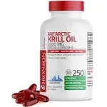 Bronson Antarctic Krill Oil 2000 mg with Omega-3s EPA, DHA, Astaxanthin and Phospholipids, 250 Softgels (125 Servings)