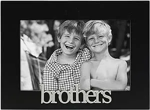 Malden International Designs 4316-46 Brothers Expressions Picture Frame, 4x6, Black