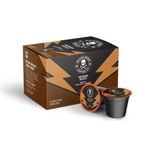 Death Wish Coffee Co Single Serve Medium Roast Coffee 10 Pack