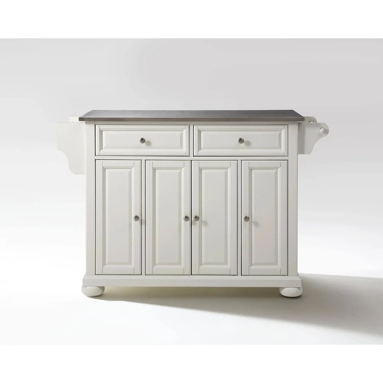 Crosley Alexandria Stainless Steel Top Kitchen Island, White