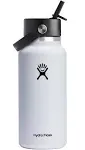 Hydro Flask 32 oz Wide Mouth Flex Straw Cap White