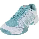 K-Swiss Women`s Express Light Pickleball Shoes Blanc de Blanc and Nile Blue