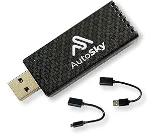 AutoSky Wireless CarPlay Adapter 2023 Pro Edition - Fastest and Most Compact Wireless CarPlay Adapter Factory Wired CarPlay Cars – USB-A and USB-C Cables – Wired CarPlay Required