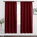 RYB HOME Red Curtains Blackout Window Covering Light Blocking UV Protection D...