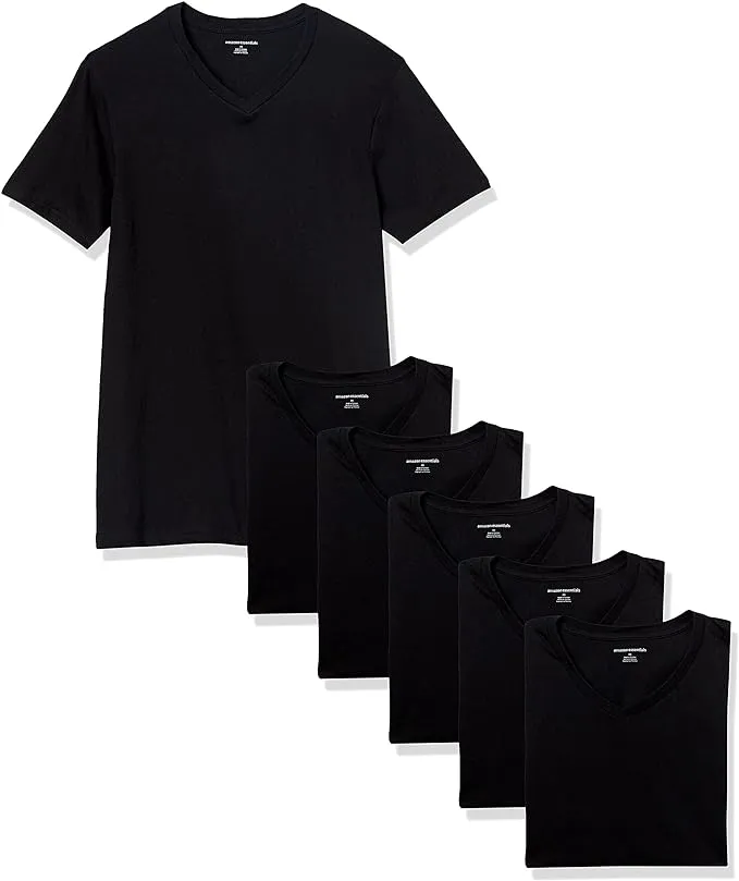 Amazon Essentials Men's V-Neck Undershirt, Pack of 6