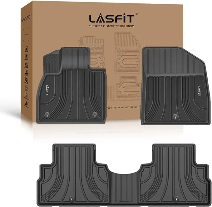 LASFIT Floor Mats for Hyundai Palisade 2020-2025（Fit for 7 & 8 Seats）, Custom Fit TPE All Weather Floor Liners 1st & 2nd Row Car Mats for Palisade 2025 2024 2023 2022 2021 2020, Black