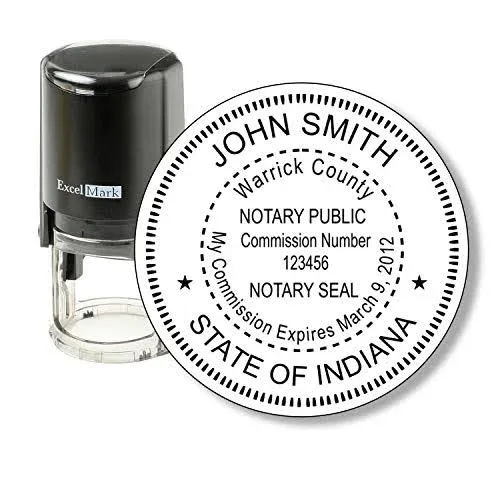 Round Indiana Notary Stamp