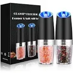 Gravity Electric Pepper, Salt Grinder Set, Adjustable Coarseness Battery Powered