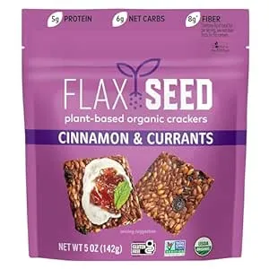 Doctor in The Kitchen: Flackers Organic Flax Seed Crackers- Cinnamon & Currants, 5 oz