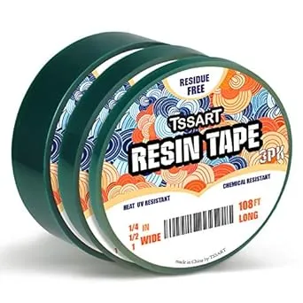 TSSART Small Size Resin Tape Set for Epoxy Resin Molding - 3 Pack of Thermal Silicone Adhesive Tape,High Temperature Resistance Easy Peeling, Fasten