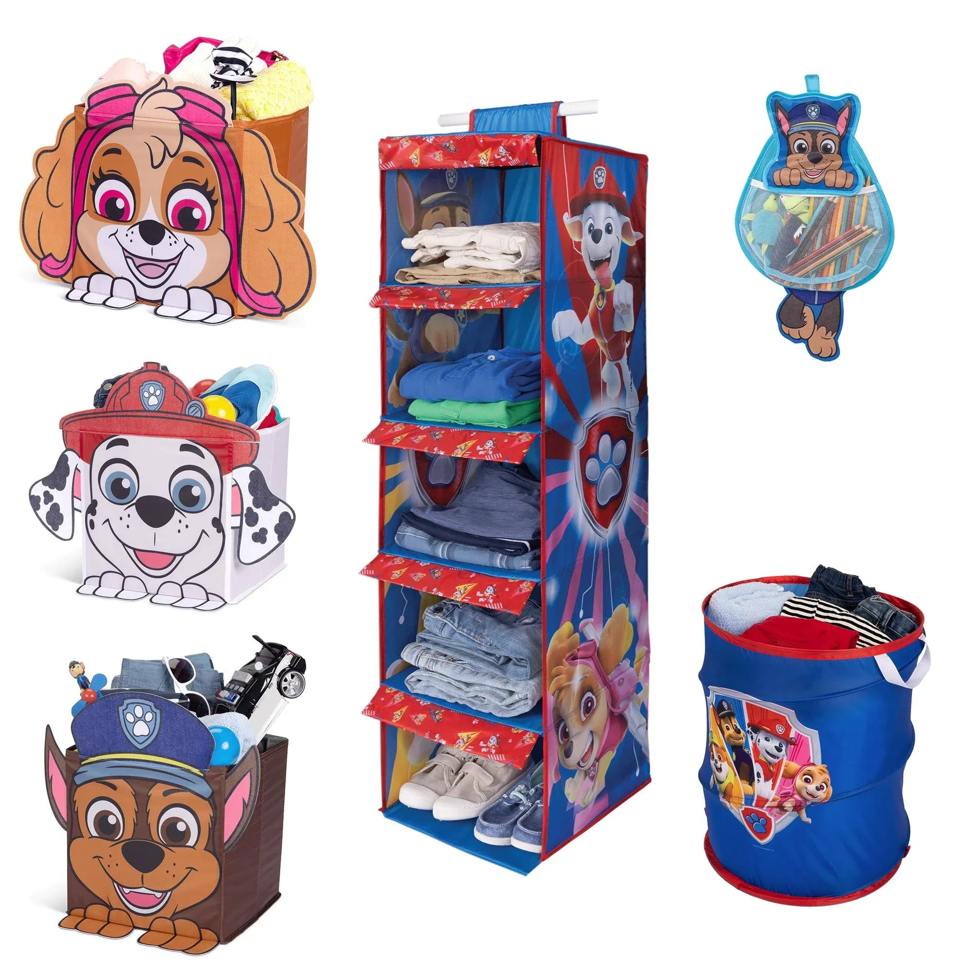 Paw Patrol Kids Storage Room Essentials Décor Combo Pack Chase, Marshall &amp; Skye