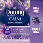 Downy Calm Mega Dryer Sheets - Lavender & Vanilla Bean 130 ct