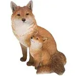 Hi-Line Gift Fox Mother & Baby Fox Sitting Statue