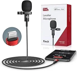 PIXEL Microphone for iPhone iPad(Apple MFi-Certified) from Mic for iPhone Live Streaming Vlogging | External Microphone for iPhone Video Recording, Compatible with Apple Lightning Devices (5ft)