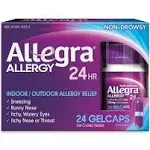 Allegra 24 Hour Allergy Relief, 180 mg, Gelcaps - 24 count