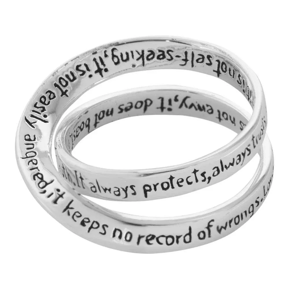 1 Corinthians 13 Double Mobius Ring, Size 9 | Dicksons