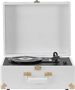 Crosley CR6253C-WC Anthology Vintage 3-Speed Bluetooth in/Out Suitcase Turntable, White