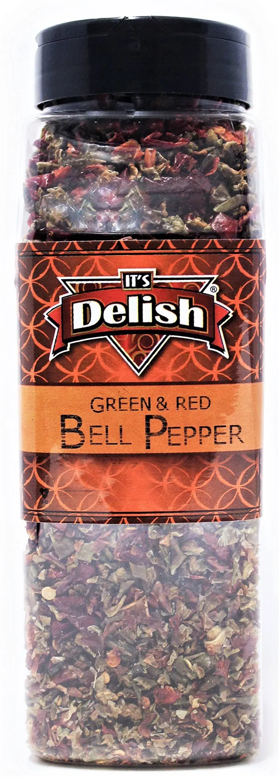 Dehydrated Dried Red and Green Bell Peppers Mix by It's Delish – 9 Oz Large Jar – Sealed to Maintain Freshness – Chopped & Dried Vegetable Spice Seasoning