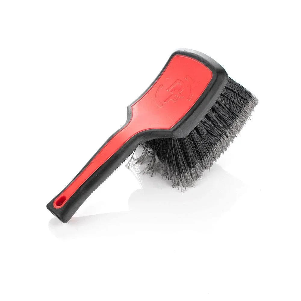 Detail Factory - ProGrip Wheel Face Brush - Ergonomic ProGrip Handle - Soft Flagged-Tip Bristles - Red & Black